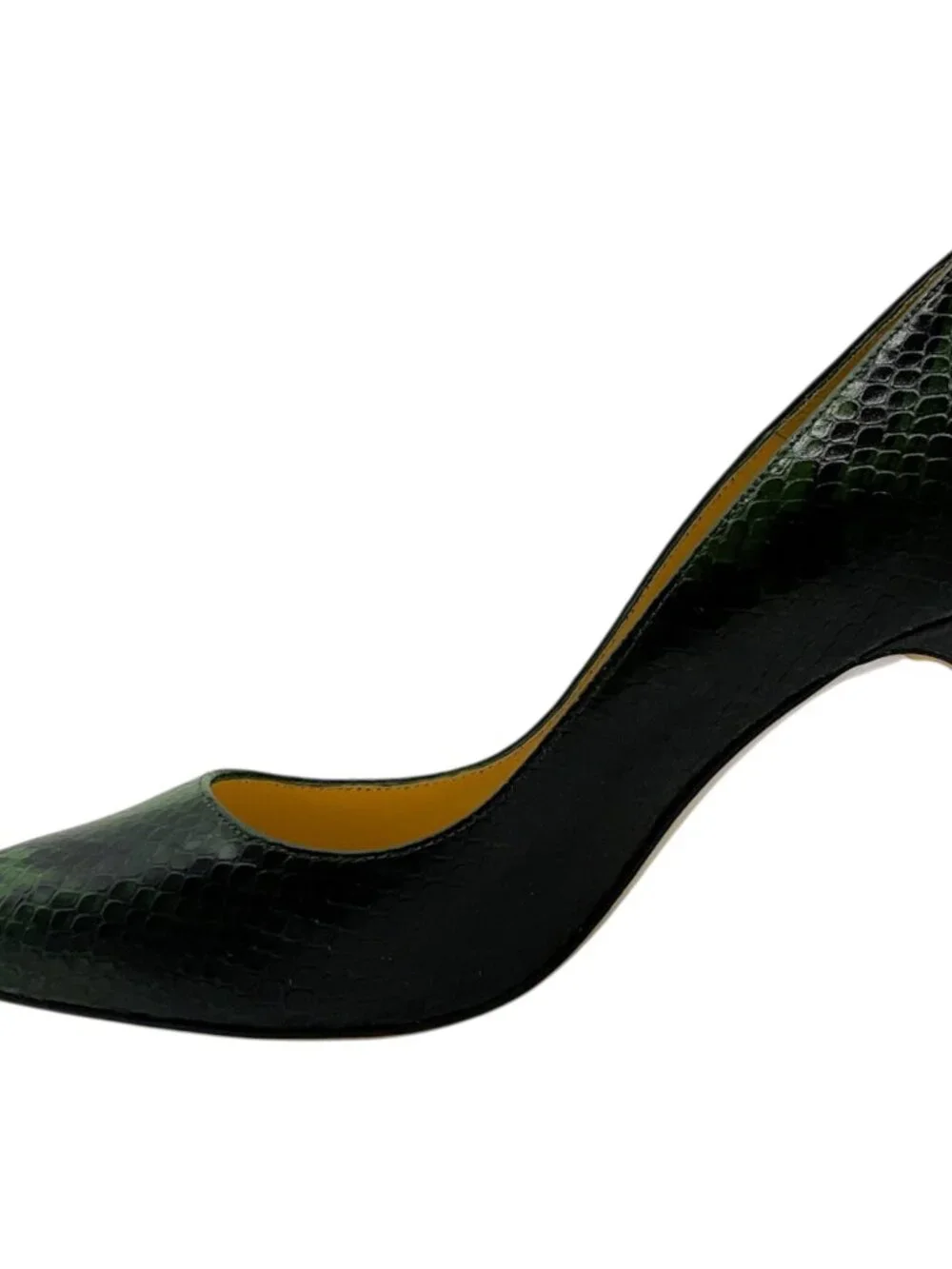 L'Agence Winter Moss Leather Snake Embossed Eloise Pumps